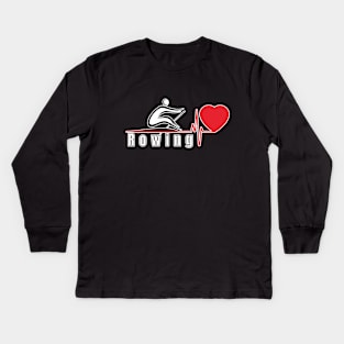 Rowing heart love Kids Long Sleeve T-Shirt